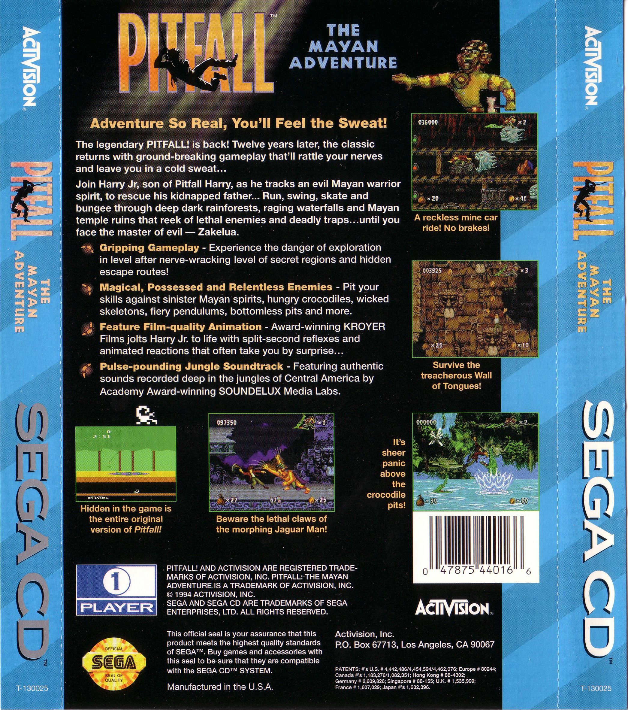 Pitfall - The Mayan Adventure (U) Back Cover